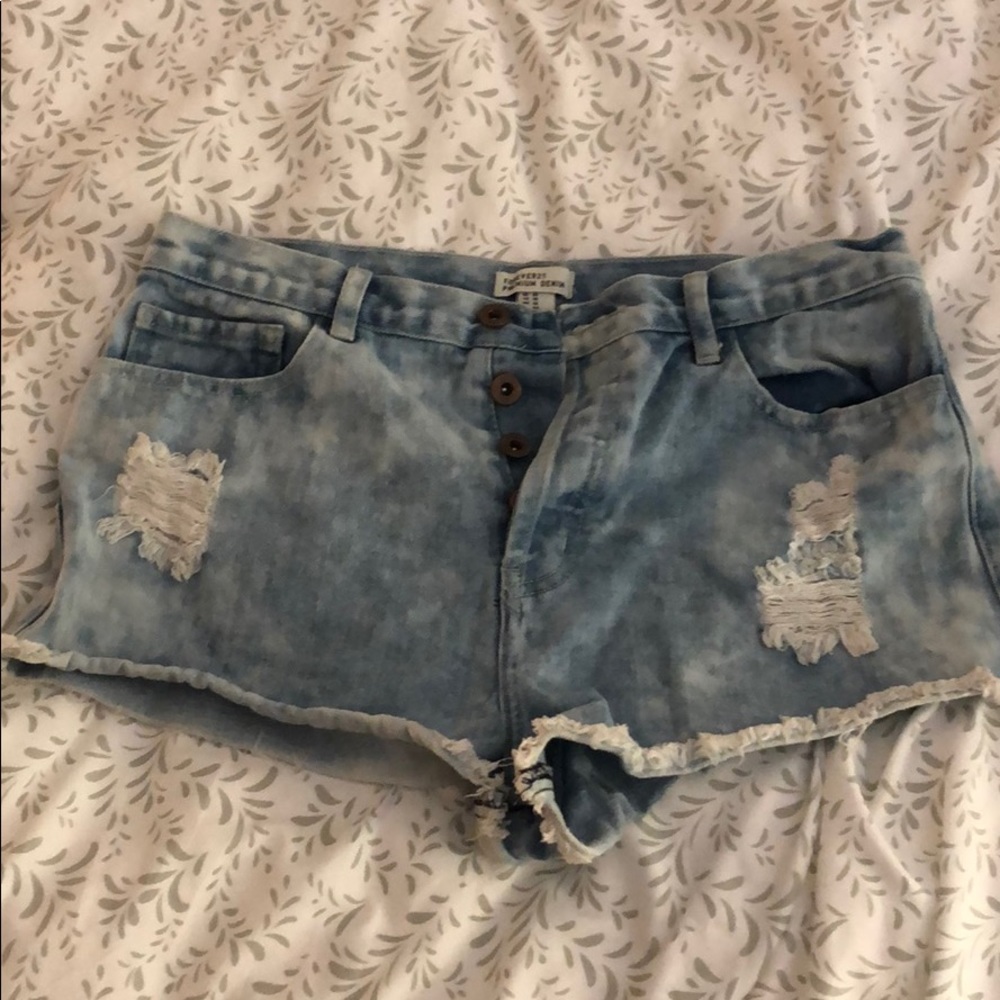 Mid rise jean shorts